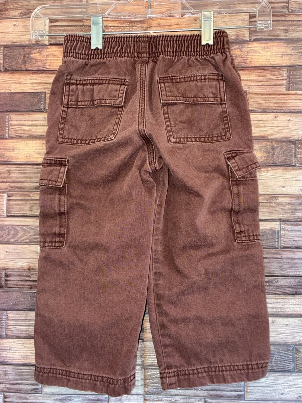 Vintage OshKosh Bgosh Brown Cargo Pull-On Kids Pants 3T